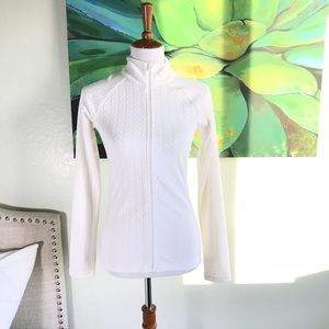 Lucy chevron knit running jacket